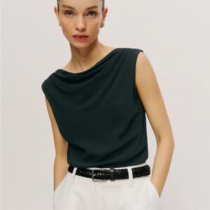 Reformation Elegant Black Sleeveless Top